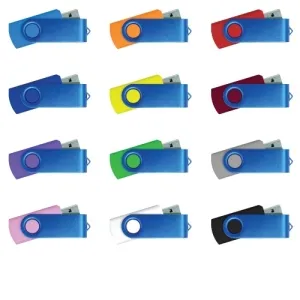 USB FLASH DRIVES WITH BLUE SWIVEL 8GB